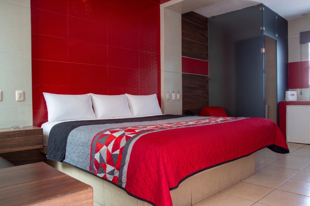 Habitación Suite Sencilla con cama King Size y televisión Motel Barcelona